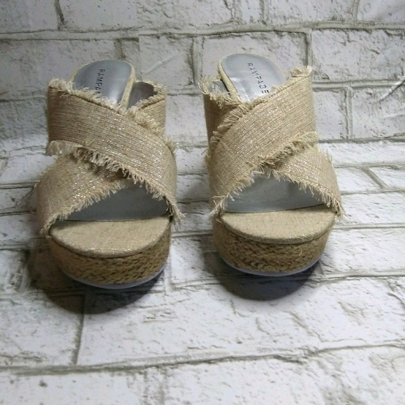 Rampage Shoes - Rampage Beige wedge women sandal size 8
